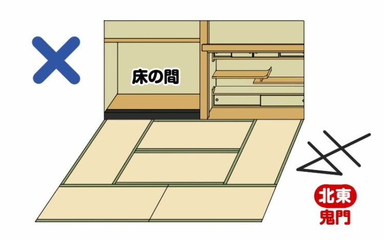 床の間の周辺は畳の敷き方に注意！