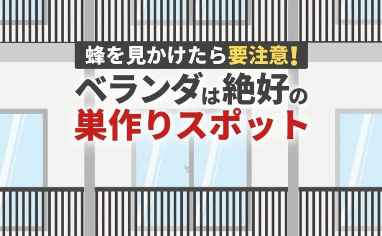 蜂を見かけたら要注意！ ベランダは絶好の巣作りスポット