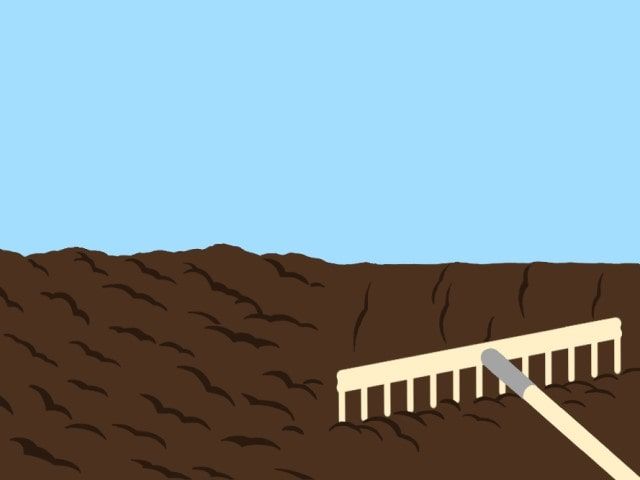 ゆるい傾斜をつけて、表面を平らに