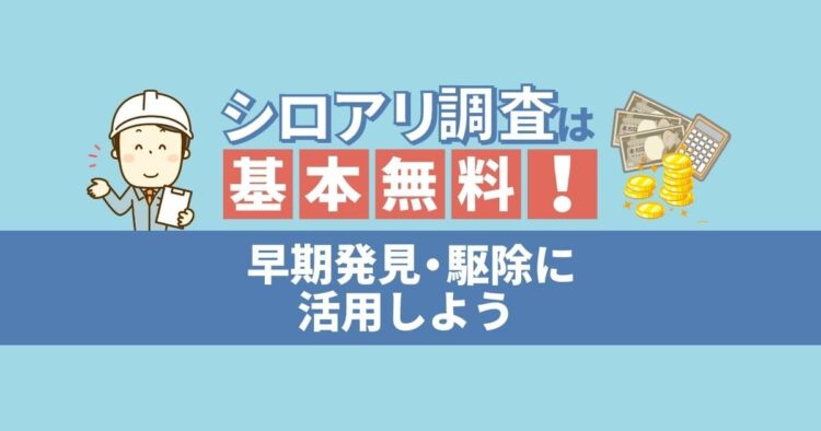 シロアリ調査は基本無料で利用できる！詳しい調査方法や流れをご紹介