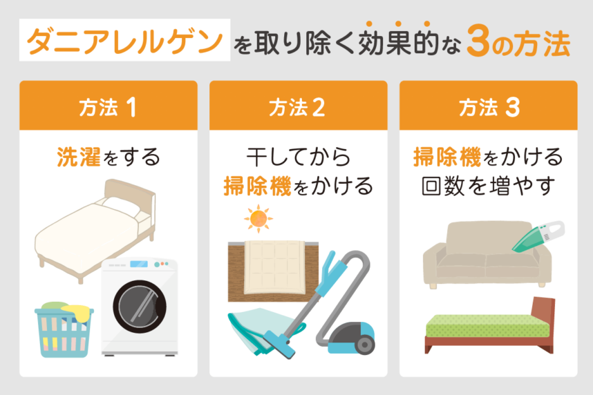 ダニアレルゲンを取り除く効果的な3つの方法