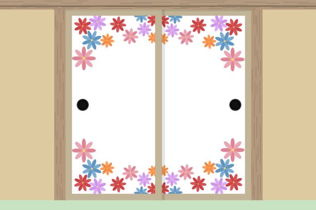 3.ふすまリメイク花柄