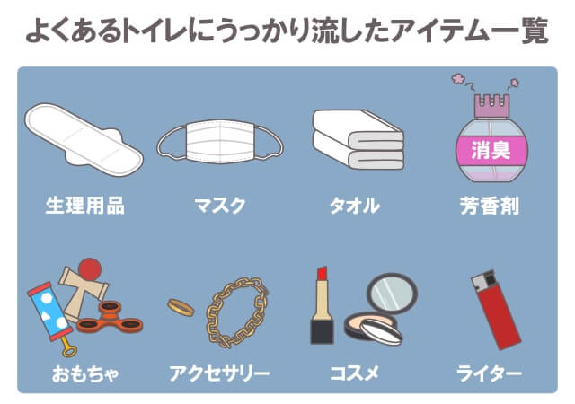トイレ　うっかり流した　アイテム