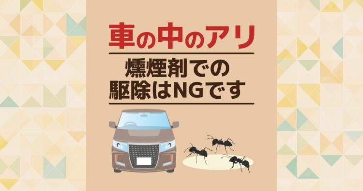 車の中のアリ 燻煙剤での駆除はNGです