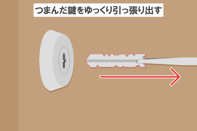 折れた鍵を抜き出す