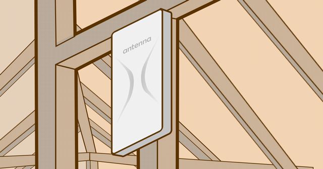 デザインアンテナを屋根裏に設置する