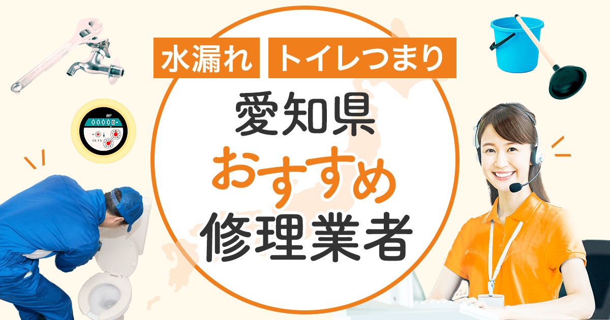 水漏れ・トイレつまり 愛知県のおすすめ修理業者